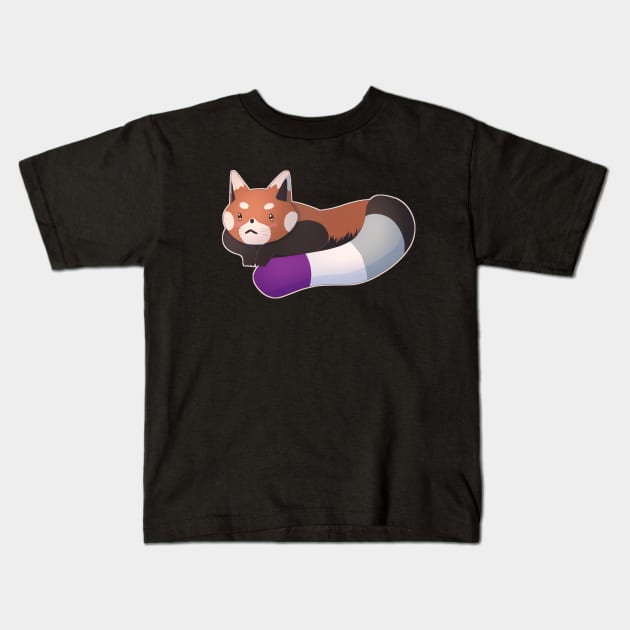 Asexual Pride Red Panda Kids T-Shirt by celestialuka